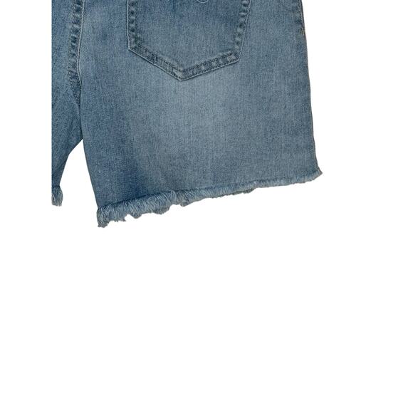 Rewash Women's Shorts Vintage Reunion Bermuda Distressed Raw‎ Hem Denim 1/25 - Picture 6 of 7
